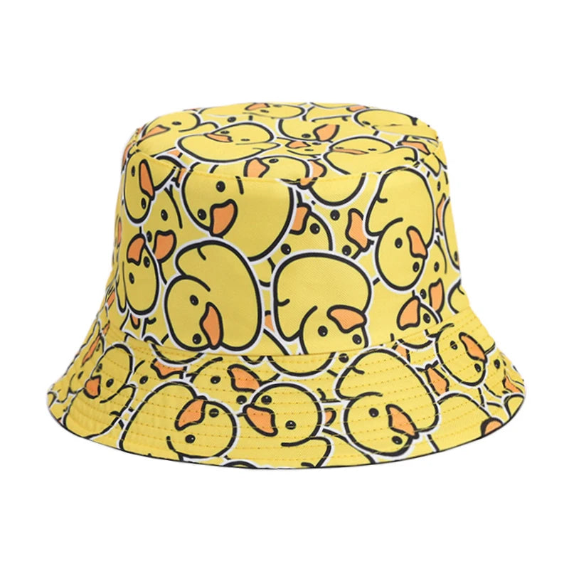 Duck Bucket Hat Cartoon Yellow Fisherman Hats