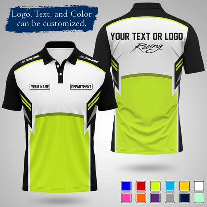 Custom Racing Polo Shirt  Team Name Print Breathable For Work