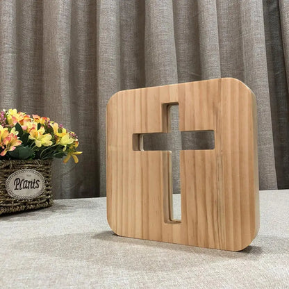 Lumen Wooden Cross Lamp Decor