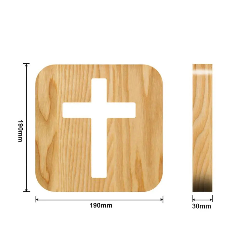 Lumen Wooden Cross Lamp Decor