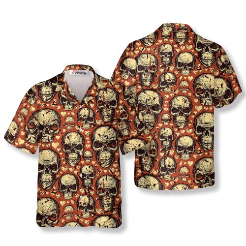 Signs Of The Heart Skull Hawaiian Shirt - Primesty