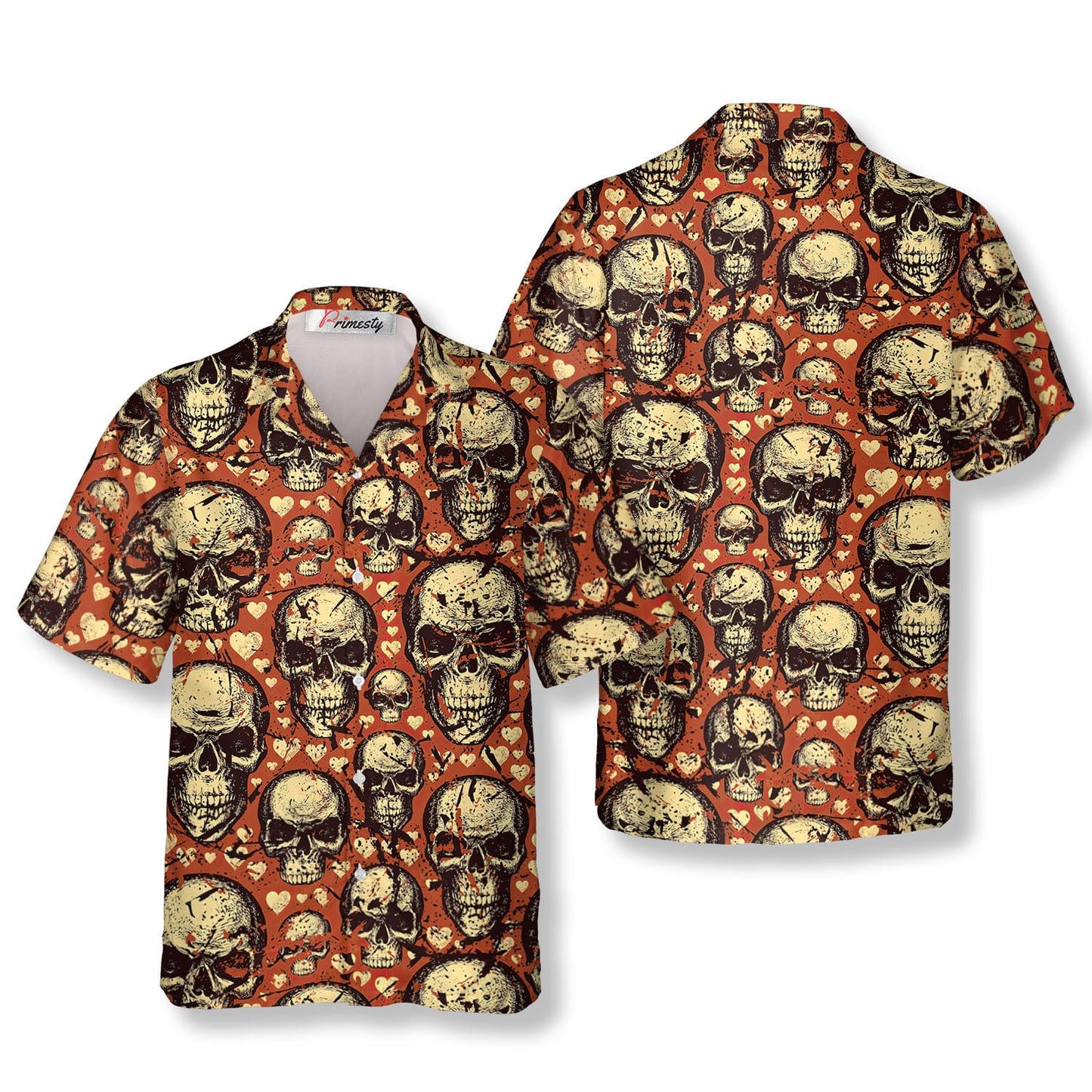 Signs Of The Heart Skull Hawaiian Shirt - Primesty