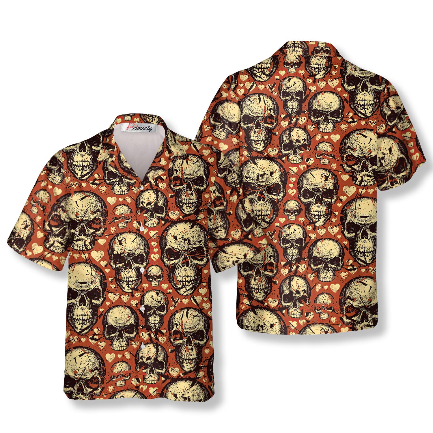 Signs Of The Heart Skull Hawaiian Shirt - Primesty