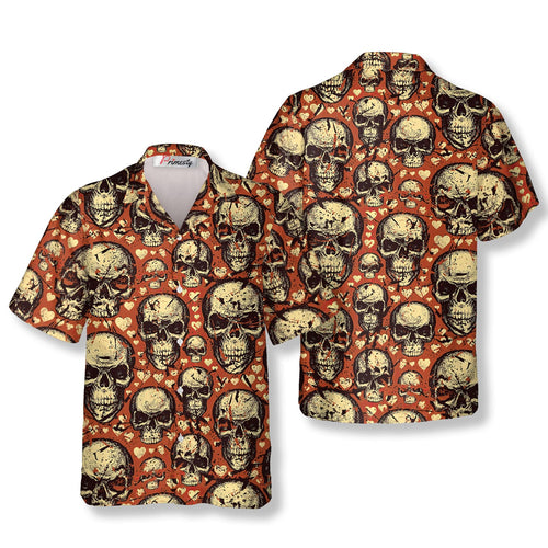Signs Of The Heart Skull Hawaiian Shirt - Primesty