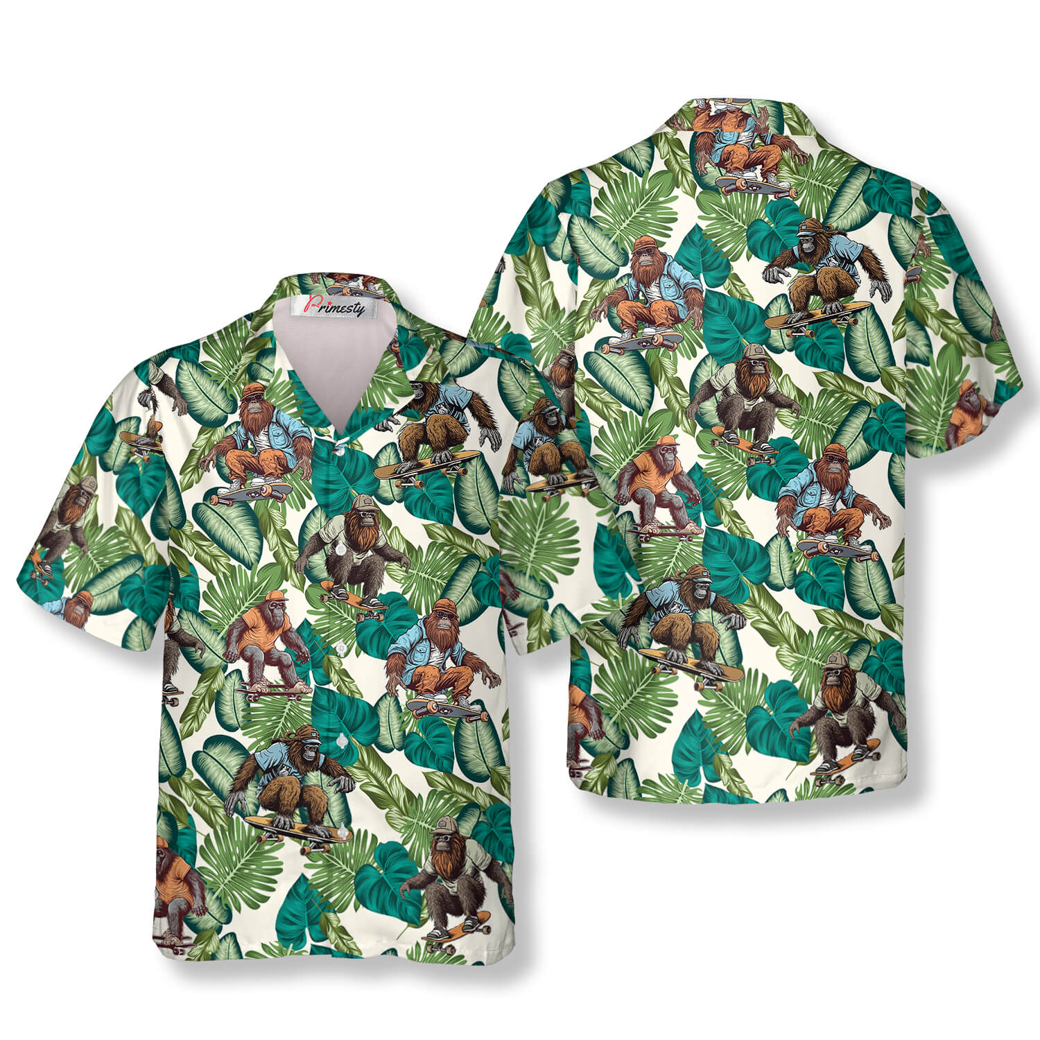 Tropical Skater Bigfoot Hawaiian Shirts - Primesty