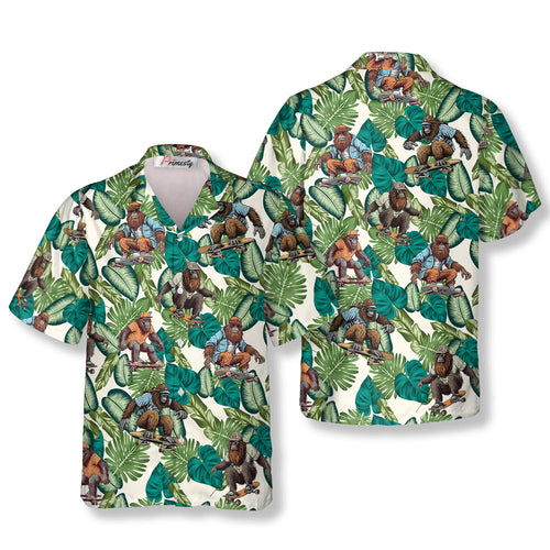 Tropical Skater Bigfoot Hawaiian Shirts - Primesty