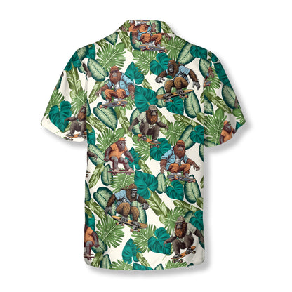 Tropical Skater Bigfoot Hawaiian Shirts