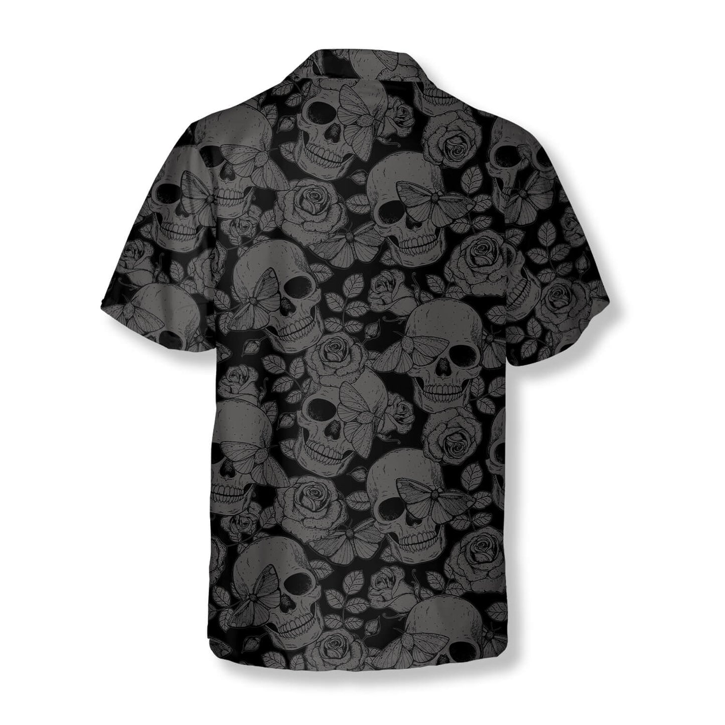 Skull Butterfly Roses Seamless Pattern Skull Hawaiian Shirt