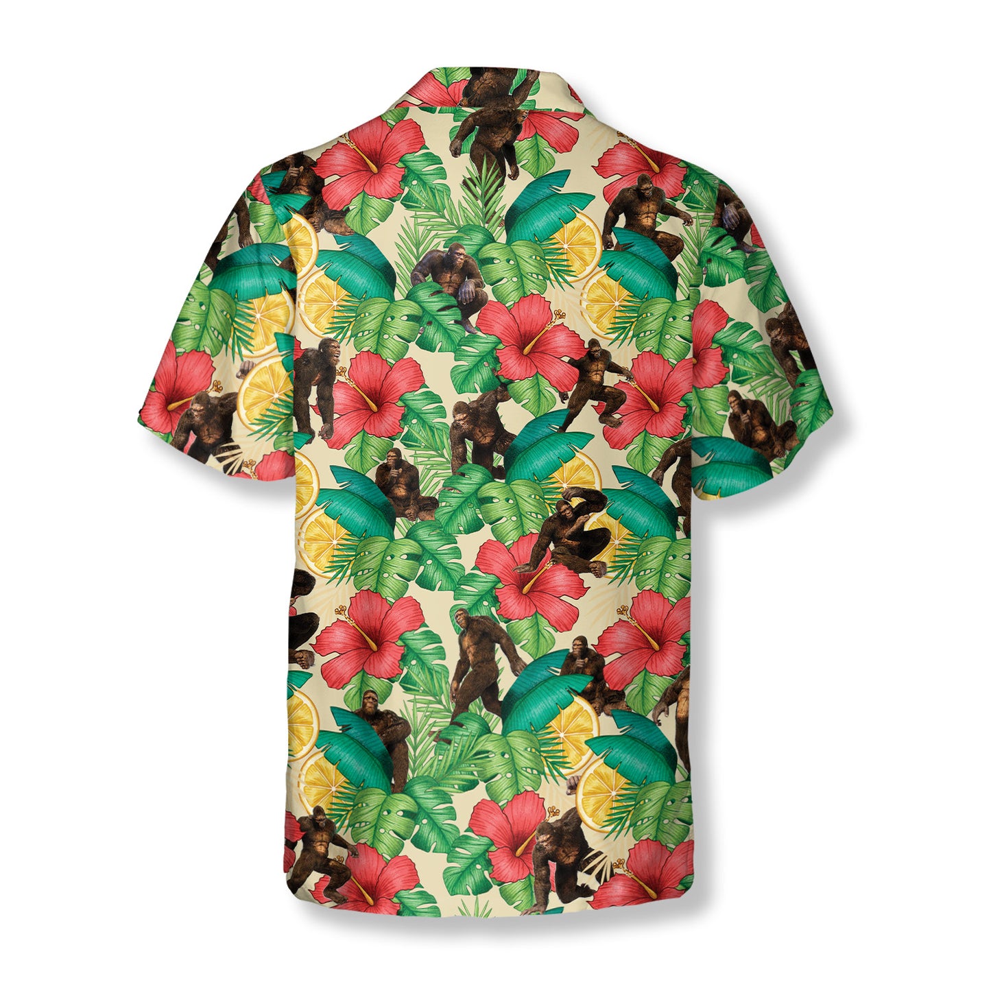 Summer Tropical Pattern Bigfoot Hawaiian Shirts For Men