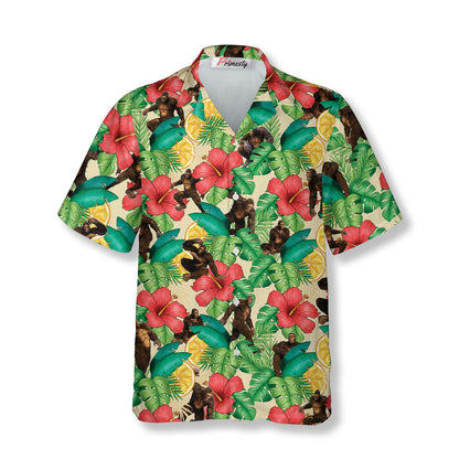 Summer Tropical Pattern Bigfoot Hawaiian Shirts For Men