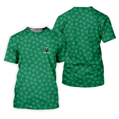 Vitamin G Shamrock Pattern Golf And Beer Green Golf Shirt