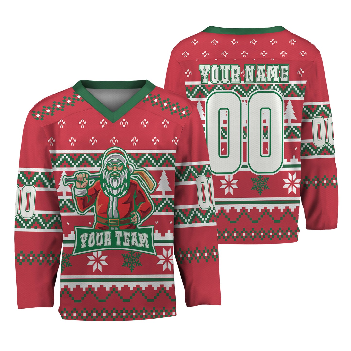 Custom Logo Red Ugly Pattern Team Hockey Jersey