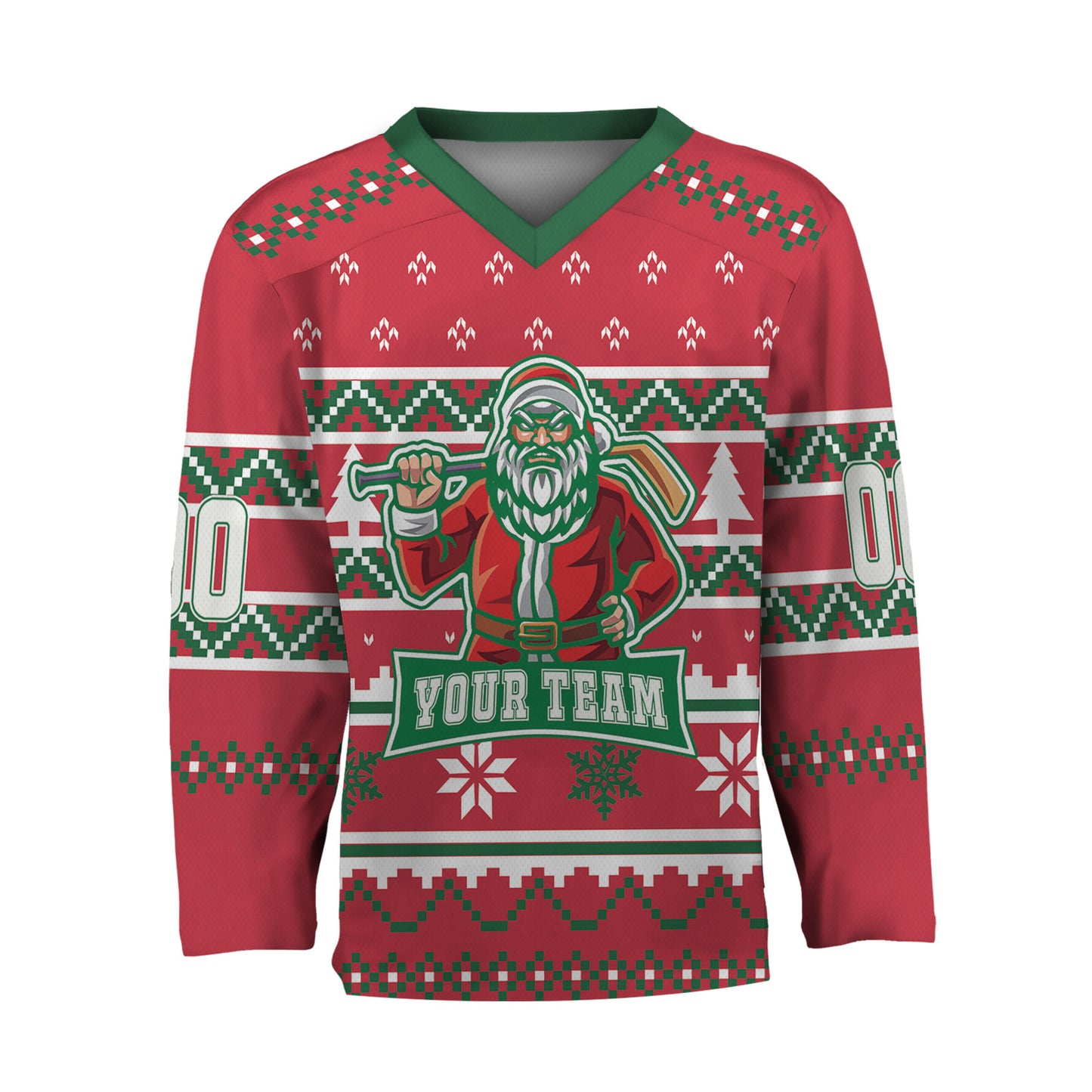 Custom Logo Red Ugly Pattern Team Hockey Jersey