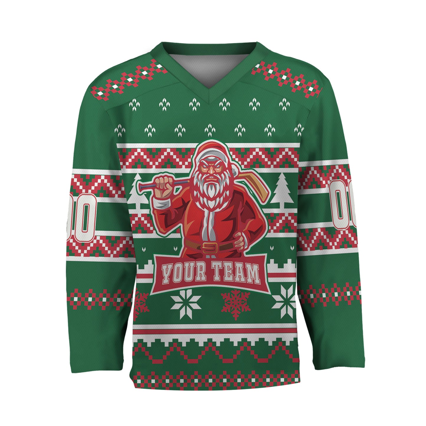 Custom Logo Green Ugly Pattern Team Hockey Jersey