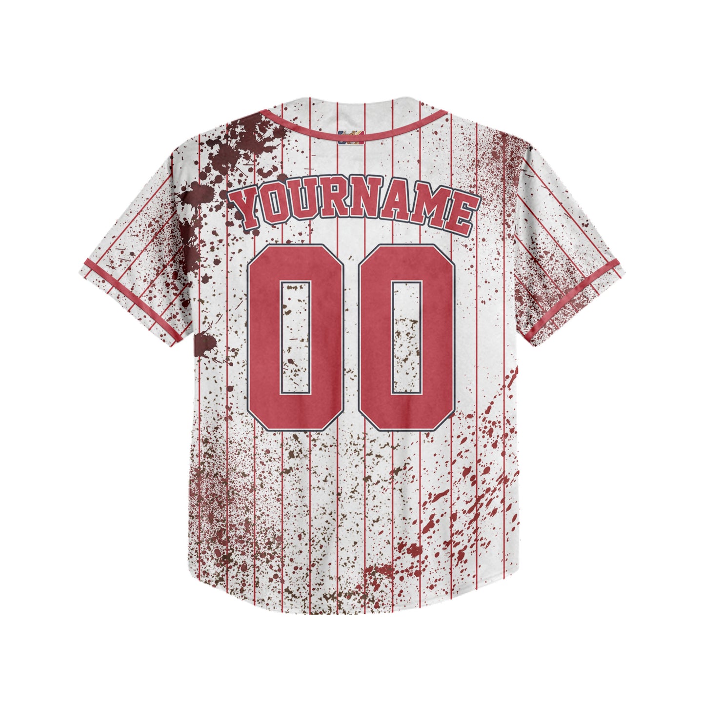 Custom Halloween Zombie Blood Red Baseball Jersey