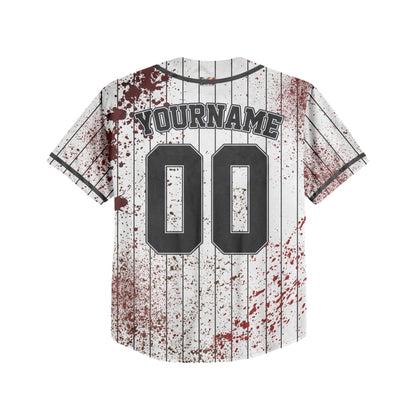Custom Halloween Zombie Blood Black Baseball Jersey