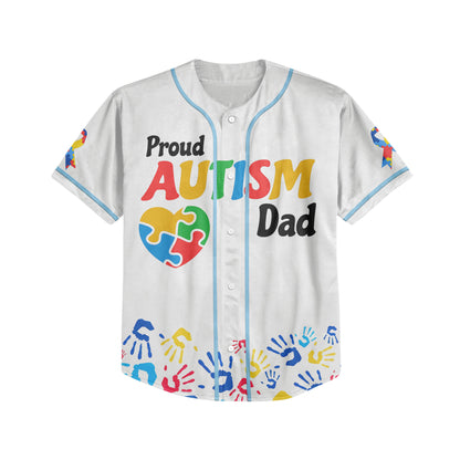 Custom Proud Autism Dad Baseball Jersey
