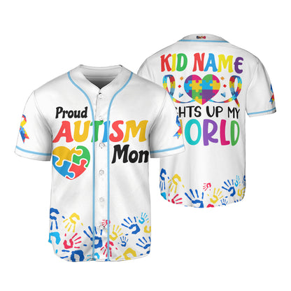 Custom Proud Autism Mom Baseball Jersey