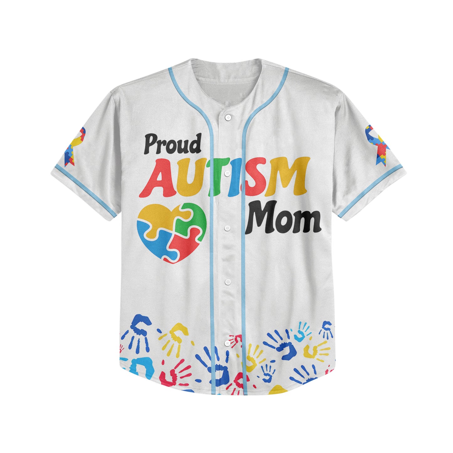 Custom Proud Autism Mom Baseball Jersey