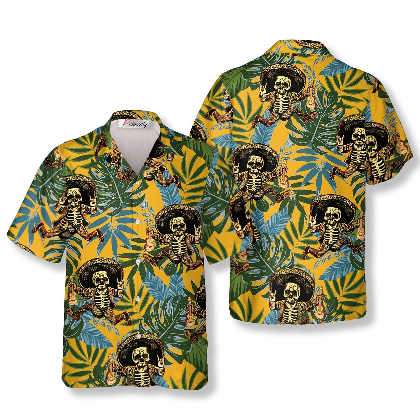 The Day Of The Dead Tropical Skull Hawaiian Shirt - Primesty