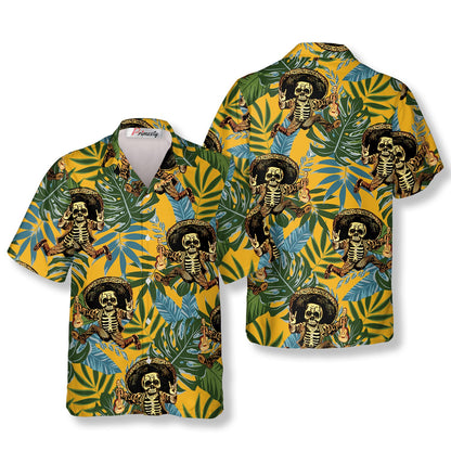 The Day Of The Dead Tropical Skull Hawaiian Shirt - Primesty