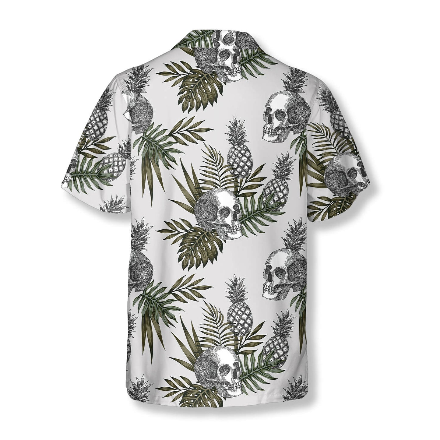 Tropical Pineapple Skull Shirts for Men Skull Hawaiian Shirt