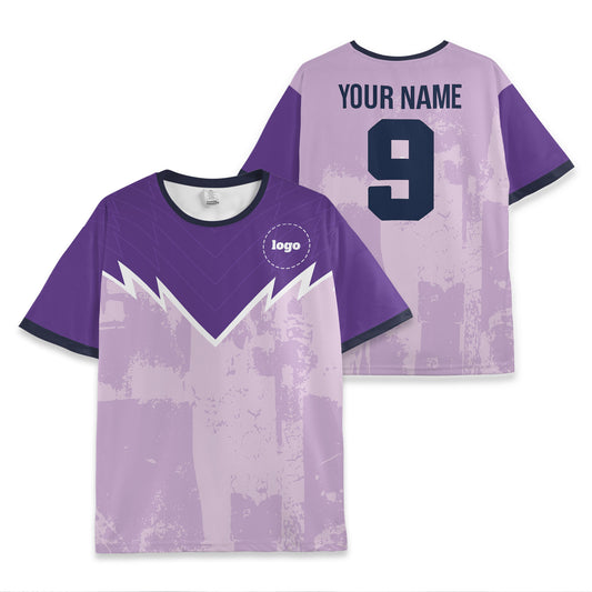 Custom Team Retro Purple Pattern Soccer Jersey