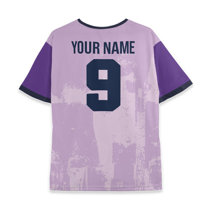 Custom Team Retro Purple Pattern Soccer Jersey