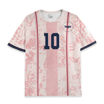 Custom Team Pink Retro Pattern Soccer Jersey
