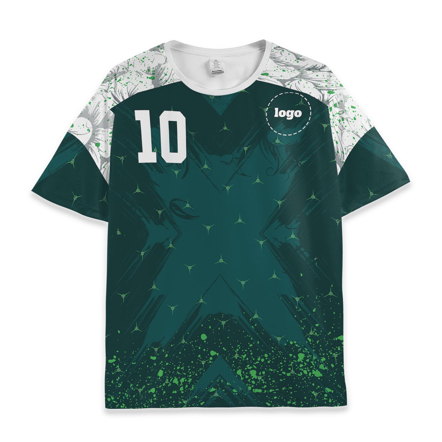 Custom Team Green Retro Pattern Soccer Jersey