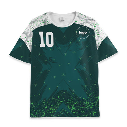 Custom Team Green Retro Pattern Soccer Jersey