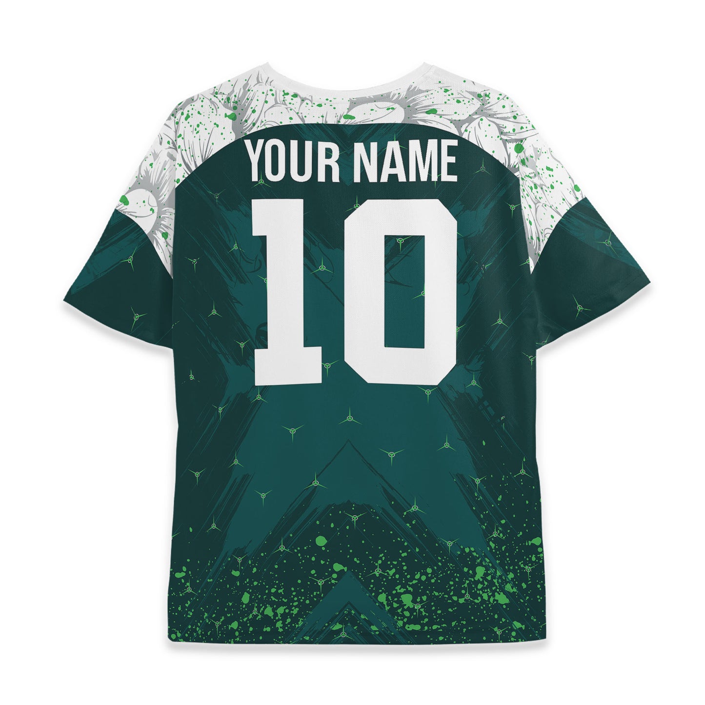Custom Team Green Retro Pattern Soccer Jersey