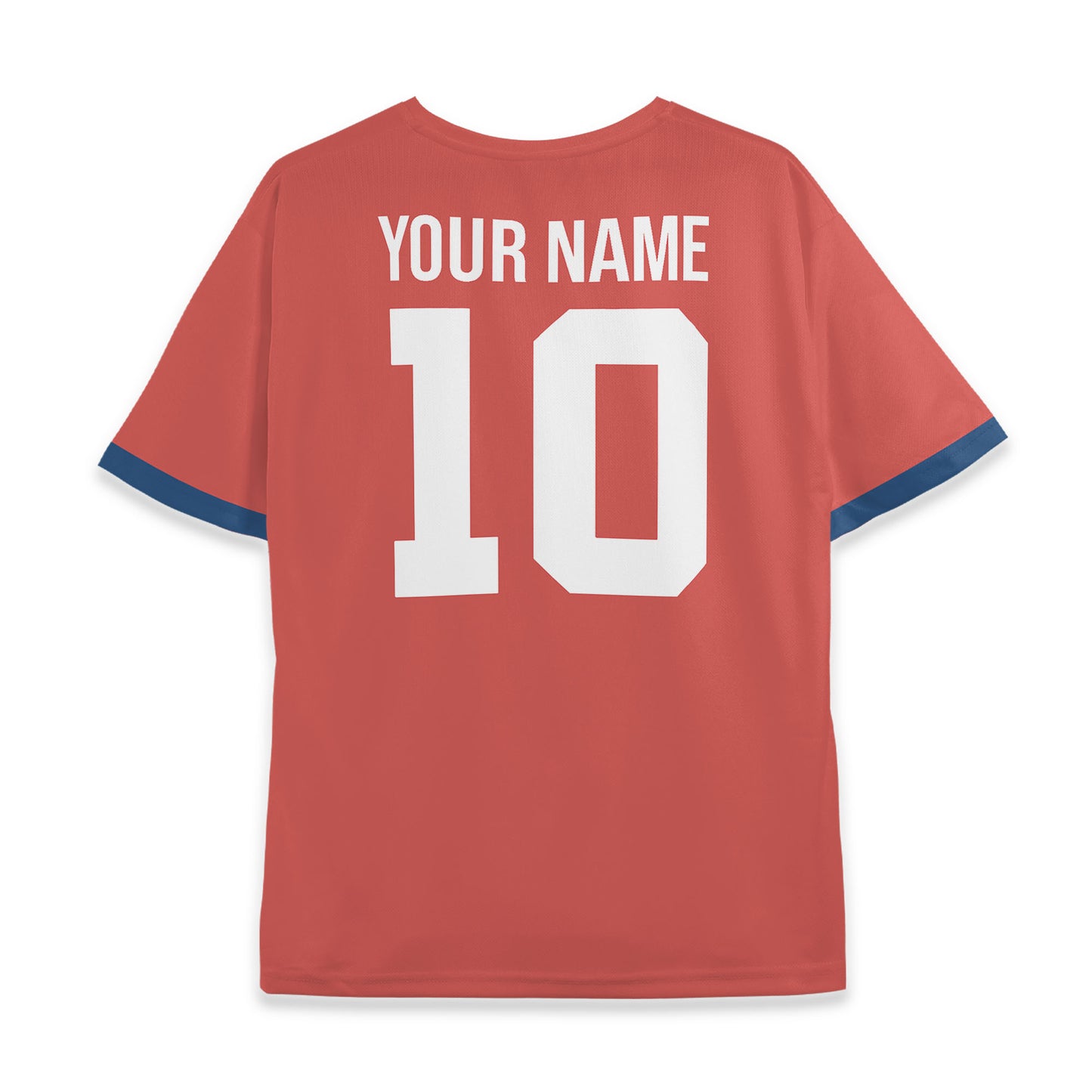 Custom Team Orange and Navy Pattern Soccer Jersey