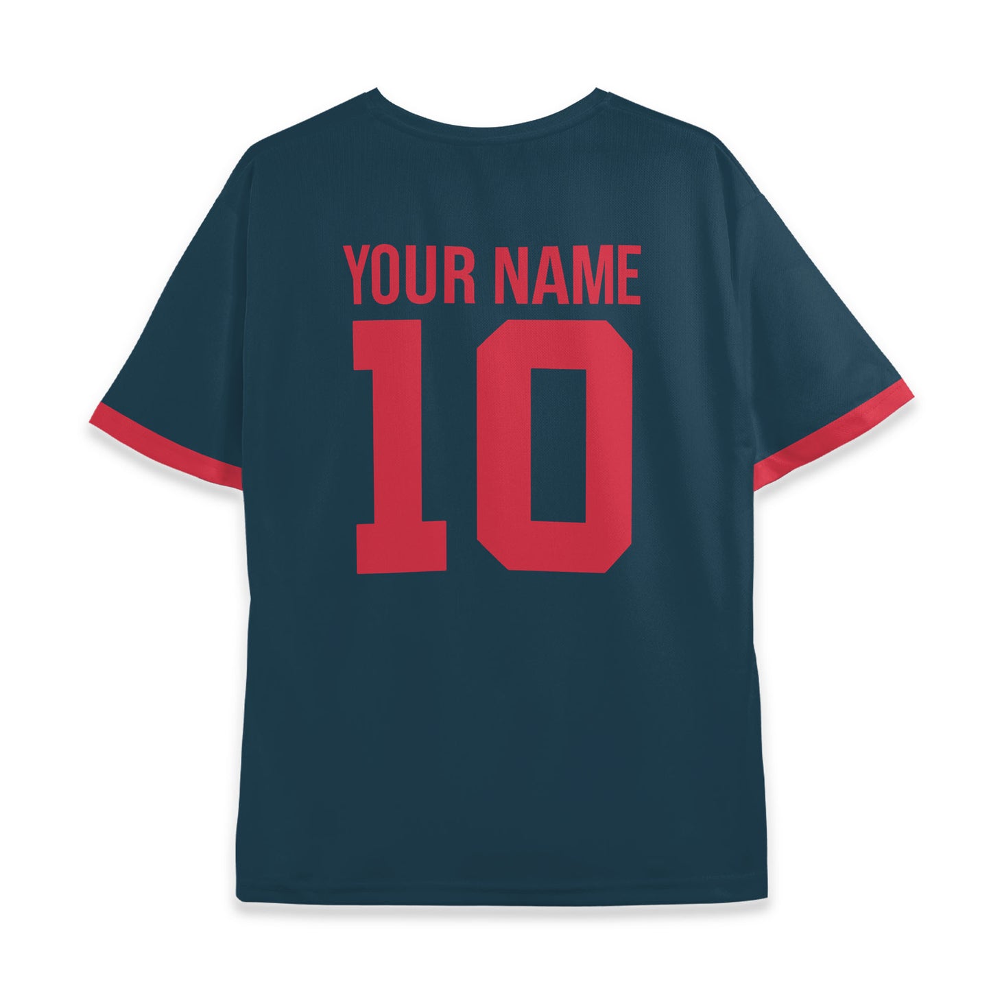 Custom Team Red and Navy Pattern Soccer Jersey