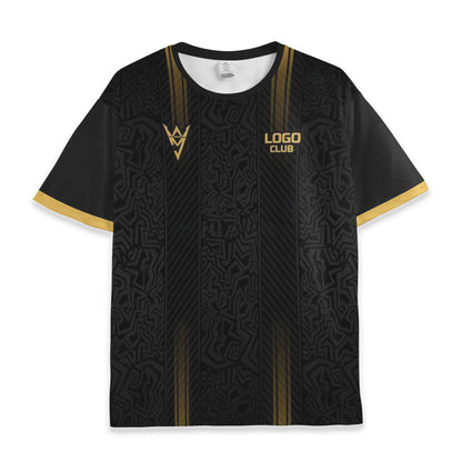 Custom Team Gold and Black Pattern Soccer Jersey