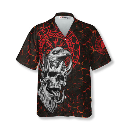 Viking Great Warrior Skull Hawaiian Shirt
