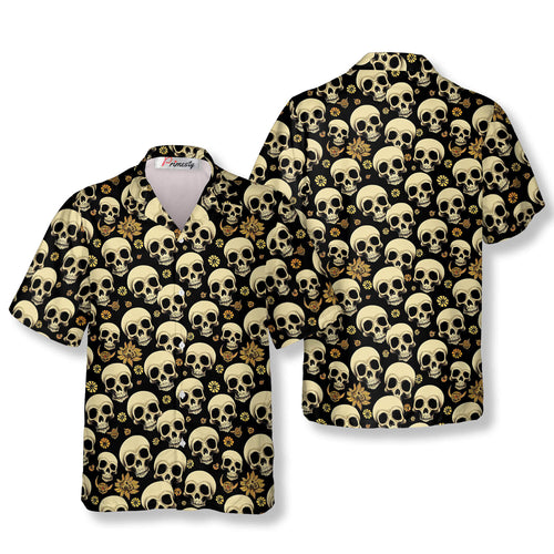 Vintage Floral Skull Hawaiian Shirt - Primesty