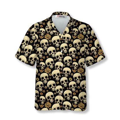 Vintage Floral Skull Hawaiian Shirt