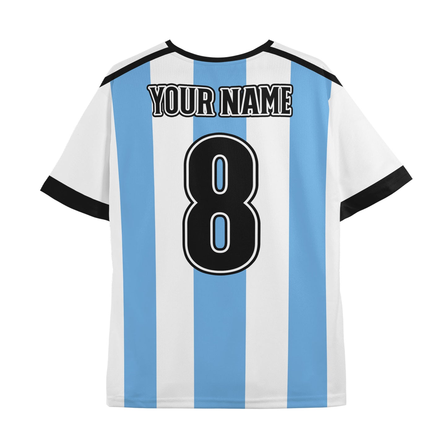 Custom Team Blue and White Bold Stripe Soccer Jersey