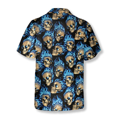 Wisps Fire Skull Hawaiian Shirt