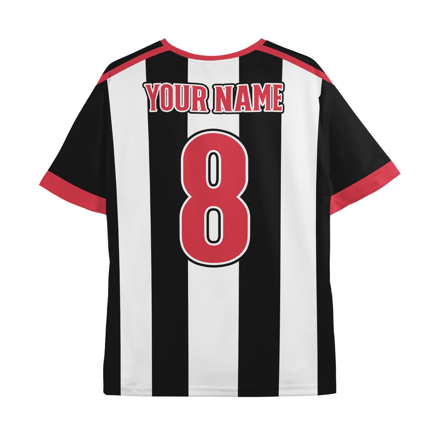 Custom Team Red and Black Bold Stripe Soccer Jersey