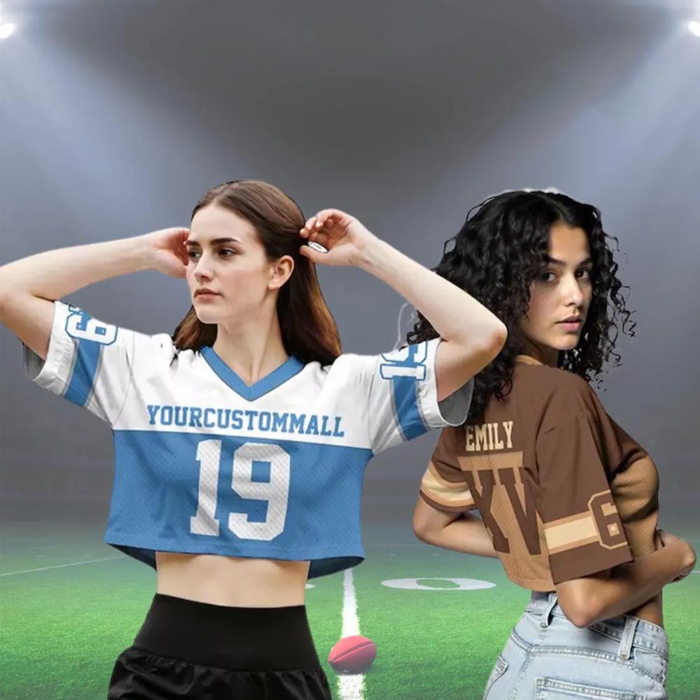 Custom Football Crop Jersey for Women
