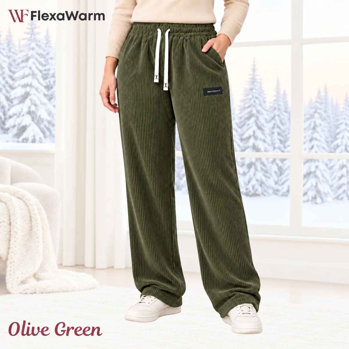 FlexaWarm pants - Olive Green