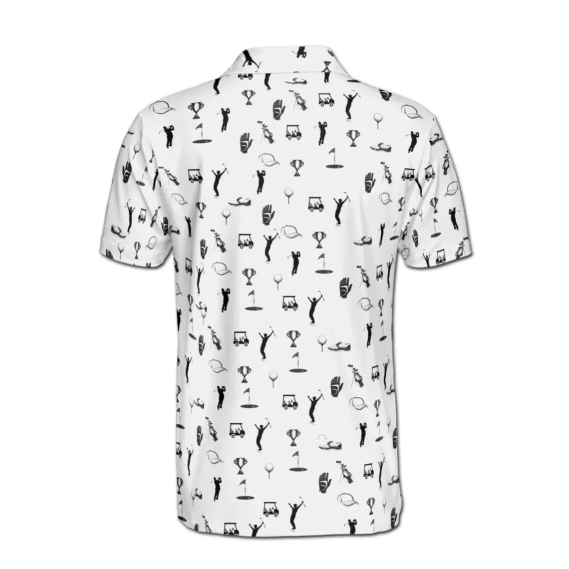 Funny Golf Icon Golfer Silhouette Golf Lover Men's Polo Shirt