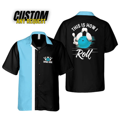 Personalized Retro Bowling Hawaiian Shirt, Custom Name Button Down Shirt, Bowler Shirts BL30