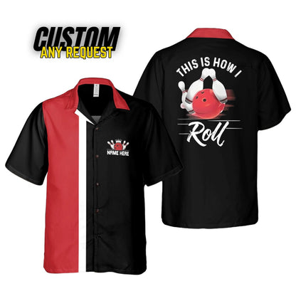 Personalized Retro Bowling Hawaiian Shirt, Custom Name Button Down Shirt, Bowler Shirts BL30