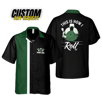 Personalized Retro Bowling Hawaiian Shirt, Custom Name Button Down Shirt, Bowler Shirts BL30