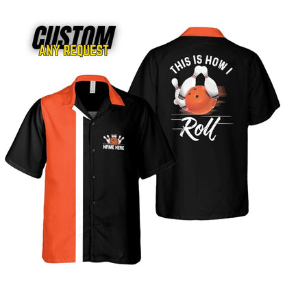 Personalized Retro Bowling Hawaiian Shirt, Custom Name Button Down Shirt, Bowler Shirts BL30