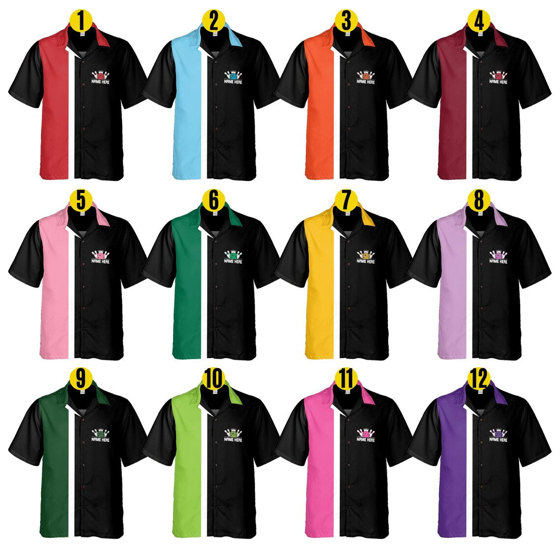 Personalized Retro Bowling Hawaiian Shirt, Custom Name Button Down Shirt, Bowler Shirts BL30