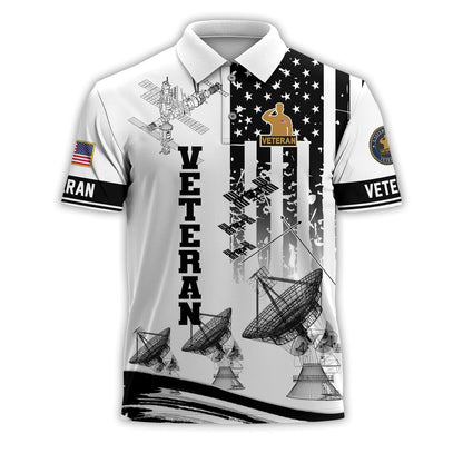 All Over Printed Veteran Polo – Military Polo, Patriotic Golf Polo, American Flag Polo Shirt